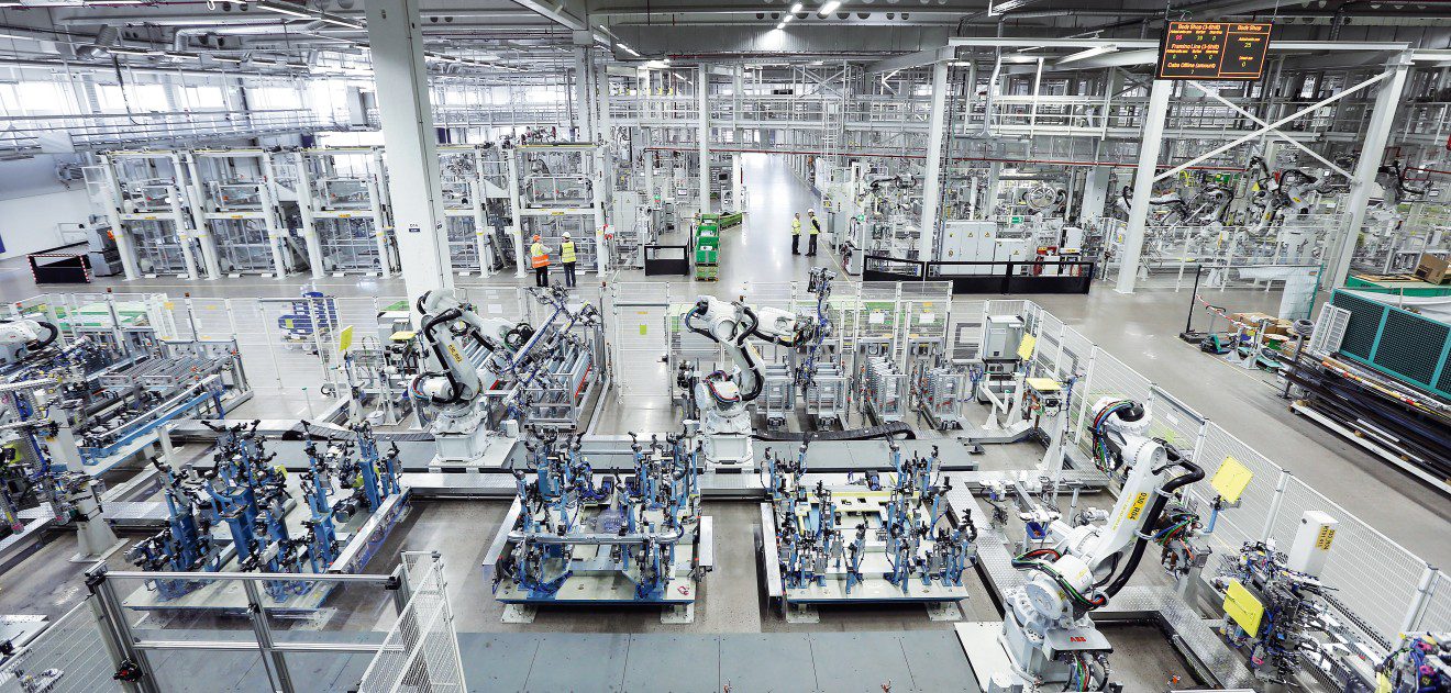 A factory with many machines in it